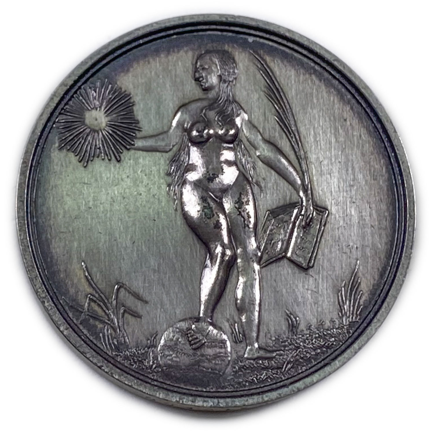 France - Masonic Token, Published by the Bureau of Builders in the city of Rouen - with the name of G-D in ... - 1 1