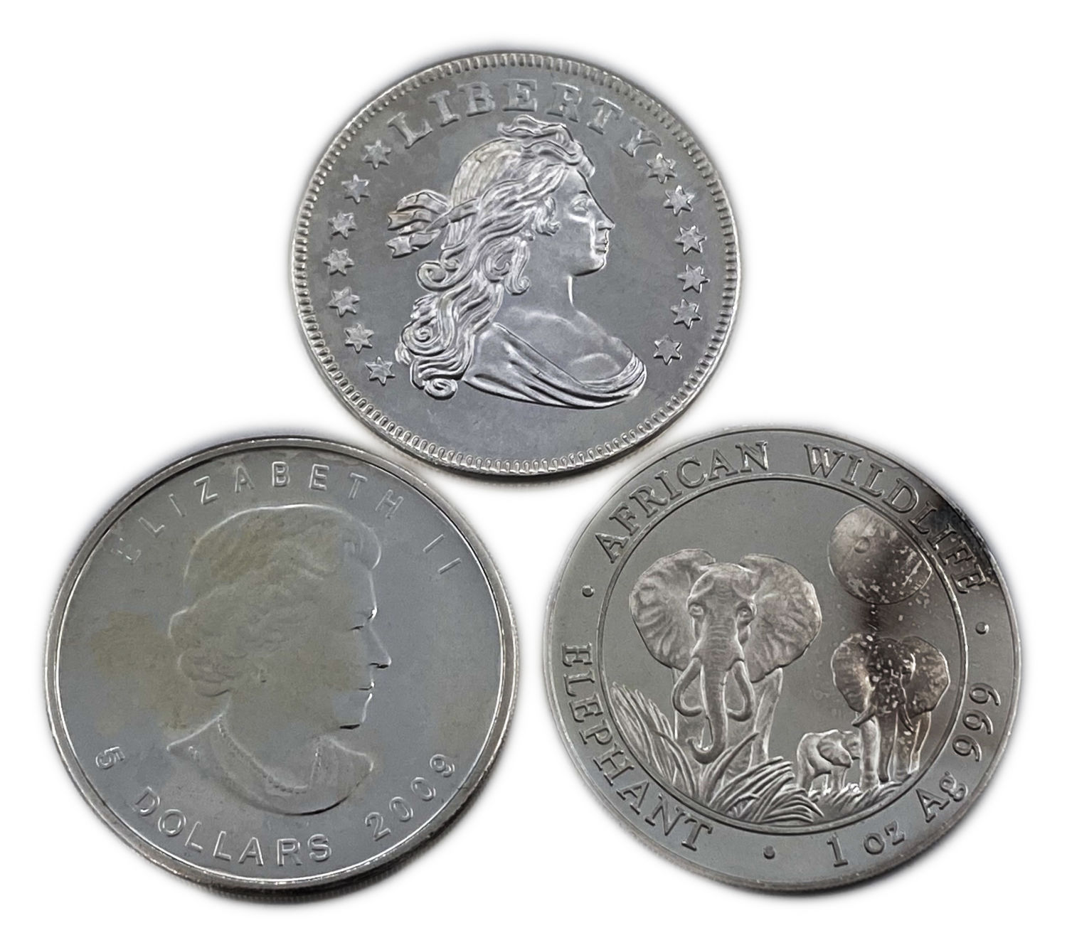World - 3 silver coins - 3 ounces
USA - $ 1, 999 silver
Canada - $ 5 2009, Silver 9999 ... - 1 0