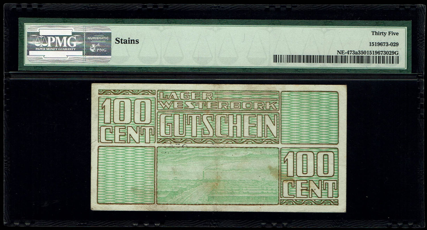 Netherlands - 100 cents 1944 - Westerbork camp - PMG VF 35
WW2 Westerbork voucher, acquired by Harry ... - 1 1