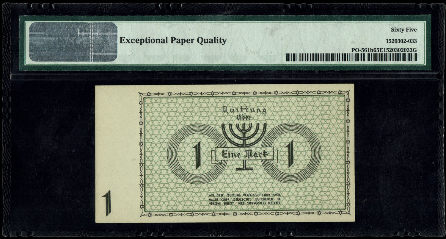 Poland - 1 mark 1940 - ghetto Lodz - PMG 65 EPQ
Banknote of 1 mark issued in the Lodz ghetto in ... - 1 1