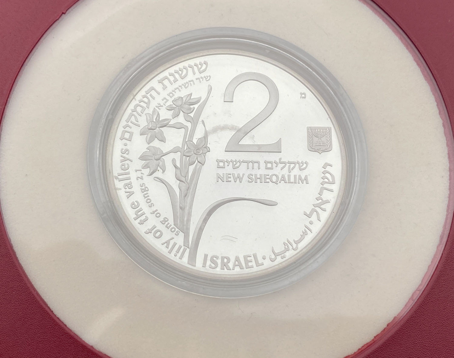 Israel - Lot of 4 Cases  with 4 silver coins 2 shekels 1992, 1994 and 2 coins 2 shekels 1995. A variety of pictures ... - 1 16