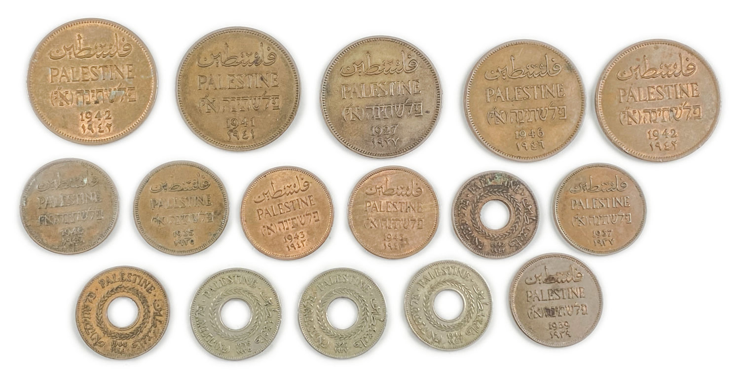 Palestine - Lot of 16 mandate coins - 1, 2 and 5 Mils, Diffrent years - VF-AU
MIL, was the ... - 1 0