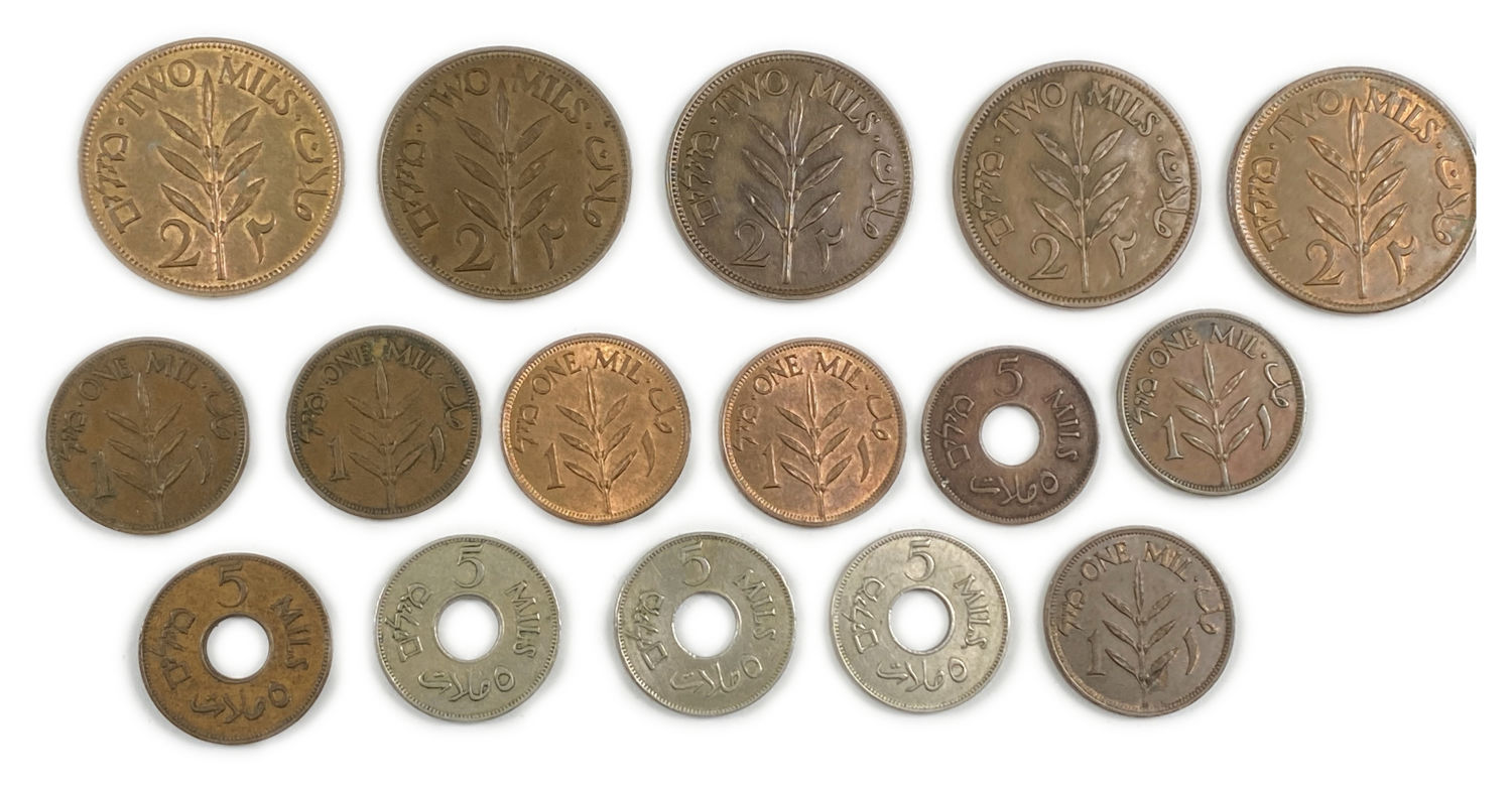 Palestine - Lot of 16 mandate coins - 1, 2 and 5 Mils, Diffrent years - VF-AU
MIL, was the ... - 1 1