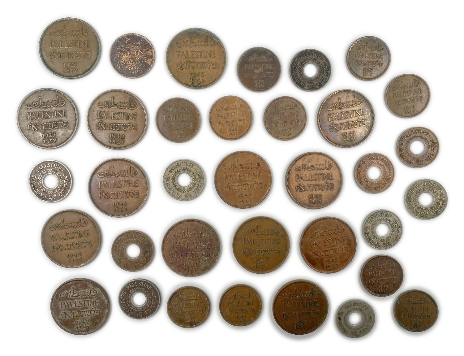 Palestine - Lot of 35 mandate coins - 1, 2 and 5 Mils, Diffrent years - F-VF
... - 1 0