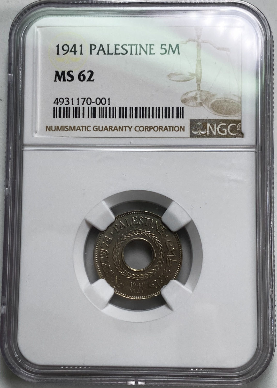 Palestine - 5 Mils 1941 - NGC MS 62
MIL, was the Hebrew name of the coin that was legal in Israel ... - 1 2