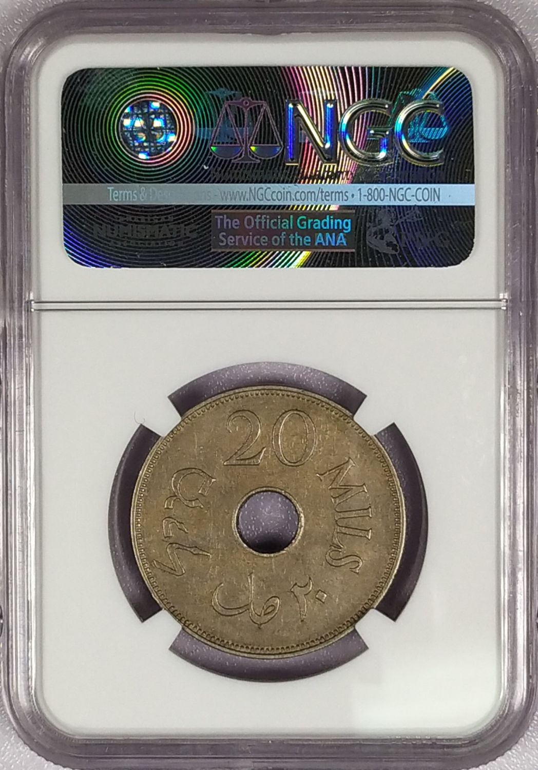 Palestine - 20 Mils 1935 - NGC XF 45 - 1 3
