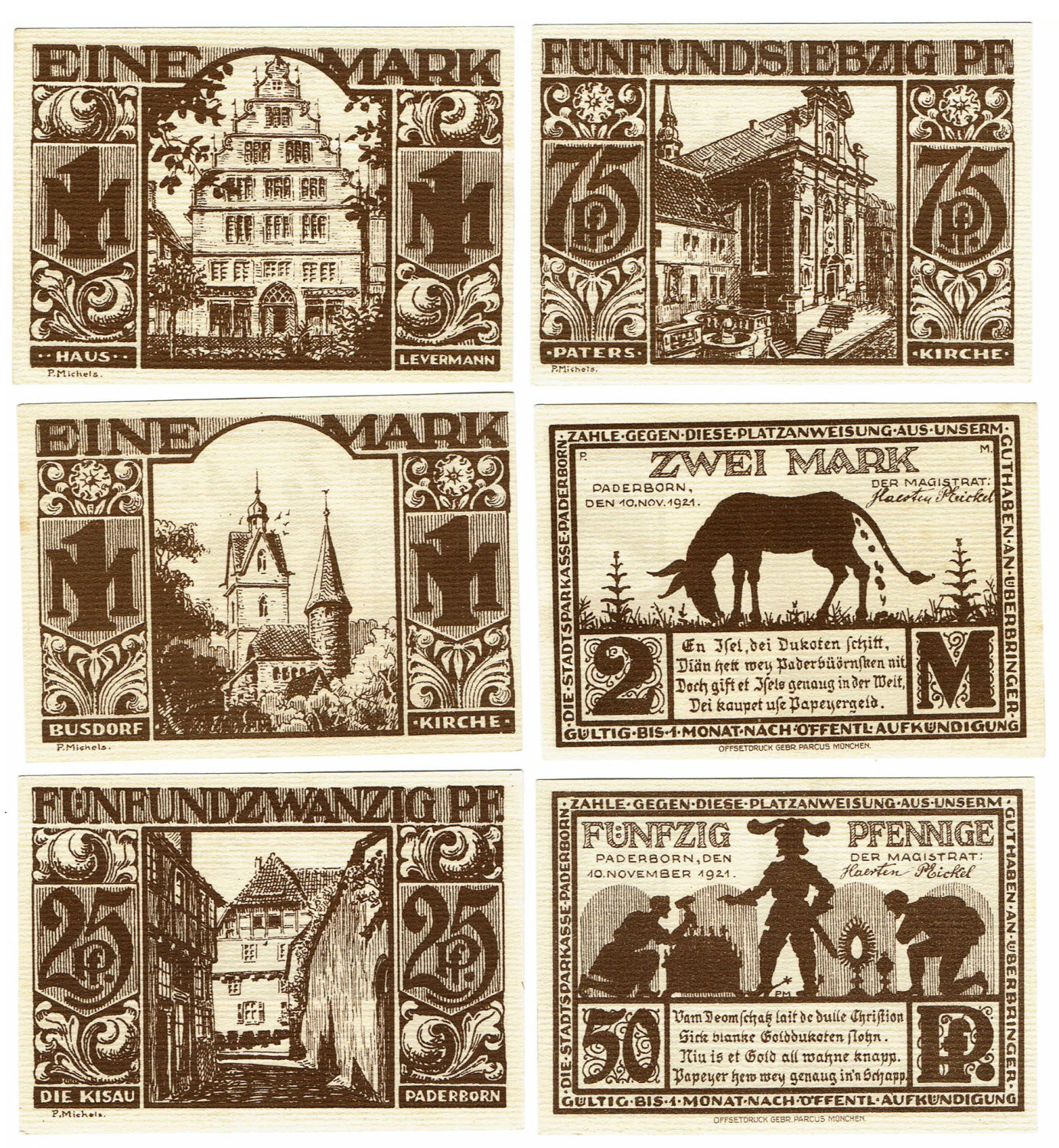 Germany - Lot of 6 Notgeld with antisemitic motif - 1 1