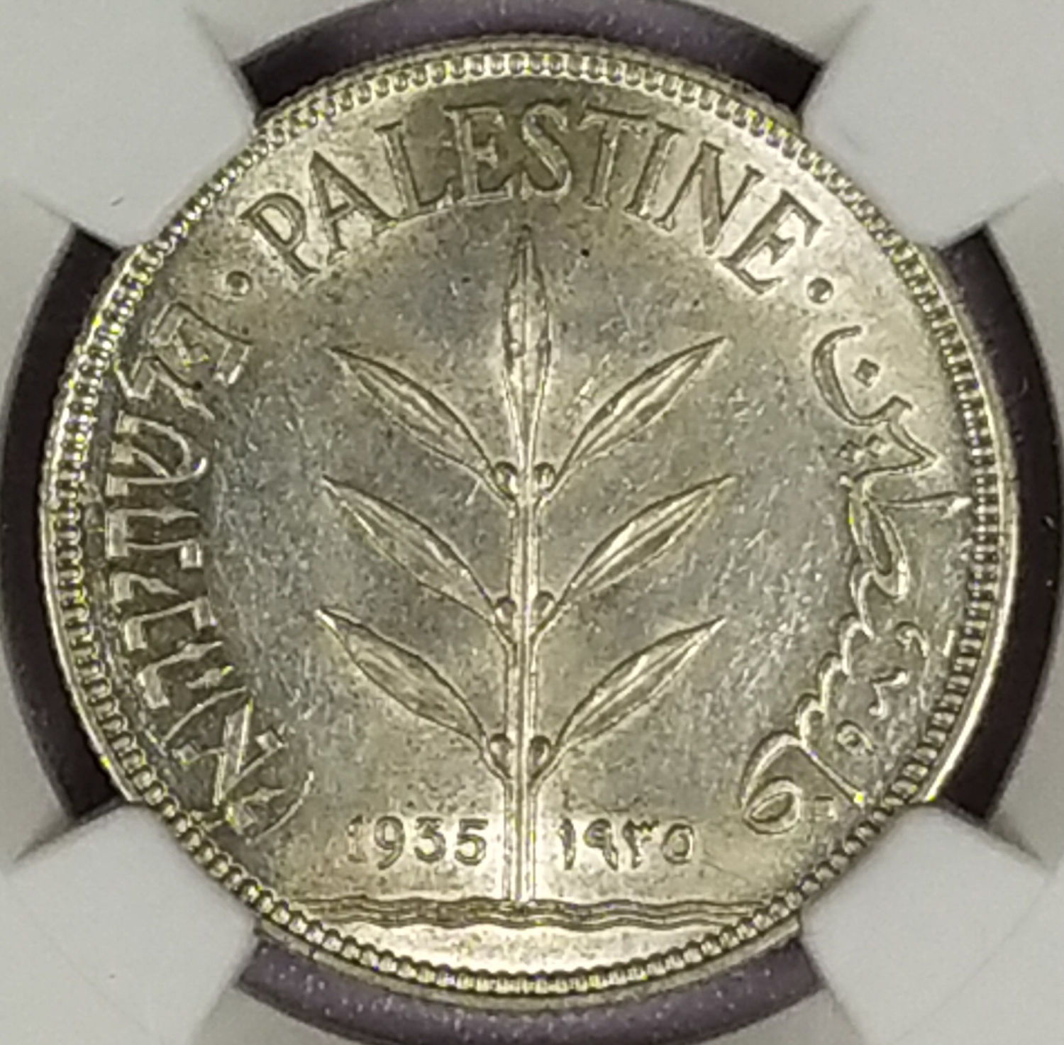 Palestine - 100 Mils 1935 - NGC AU 58 - 1 0
