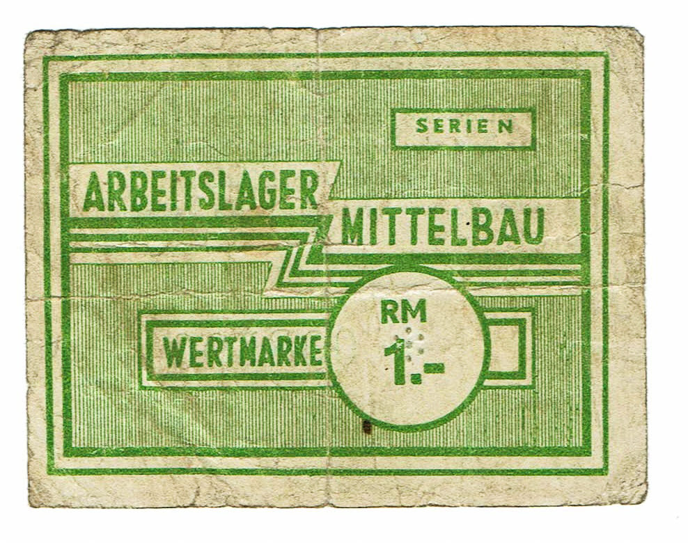 Germany - 1.0 reichsmark 1943 - Mittelbau labor camp - VF - 1 0
