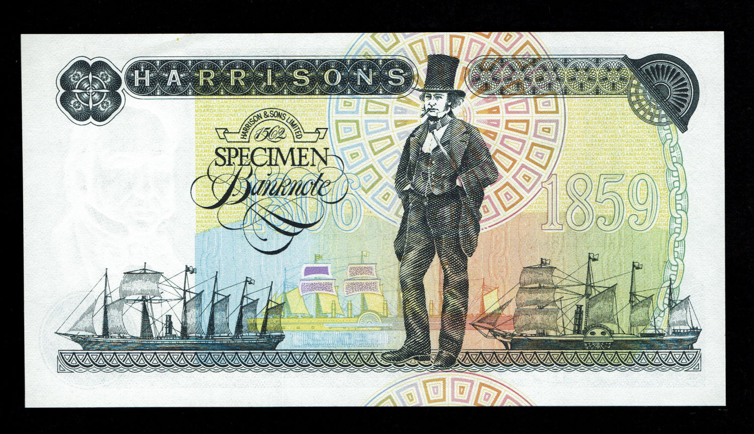 De La Rue Banknote, Specimen Commemorative note - Sir Harrisons IBNS
One side adorned by an image of ... - 1 1