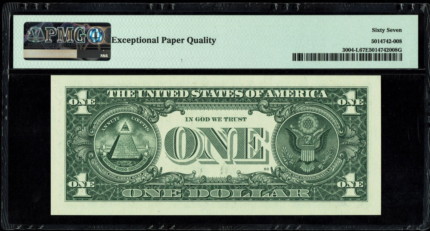 USA - 1 Dollar 2017 Banknote - Radar Serial Number - "1012" "2101" - PMG 67 EPQ - 1 1