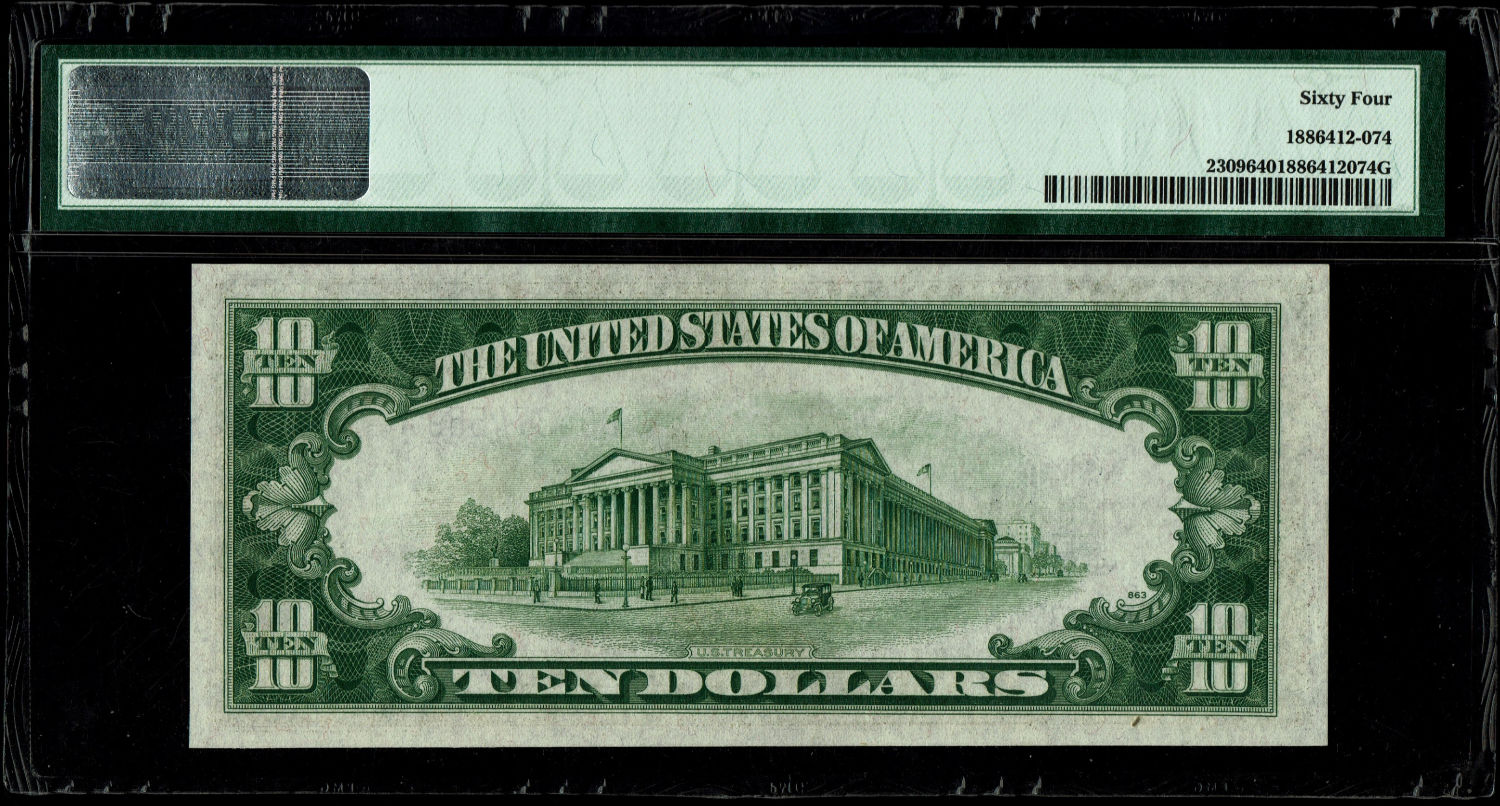 USA - 10 Dollars 1934 A Banknote - WW2 Emergency Issue - PMG 64
This note was part of a series of ... - 1 1