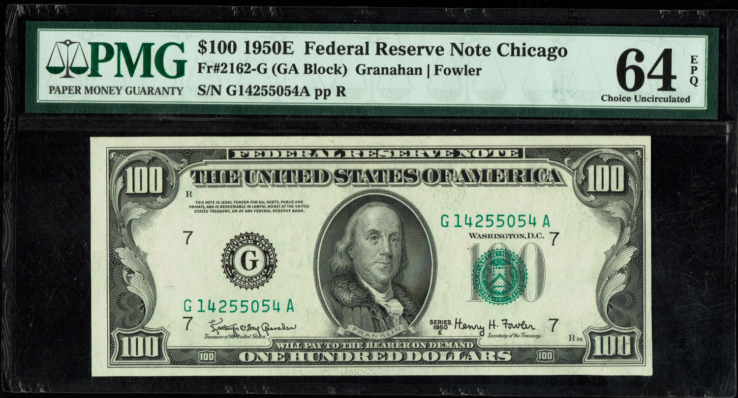 USA - 100 Dollars 1950 E Banknote - Federal Reserve Note Chicago - PMG 64 EPQ - 1 0