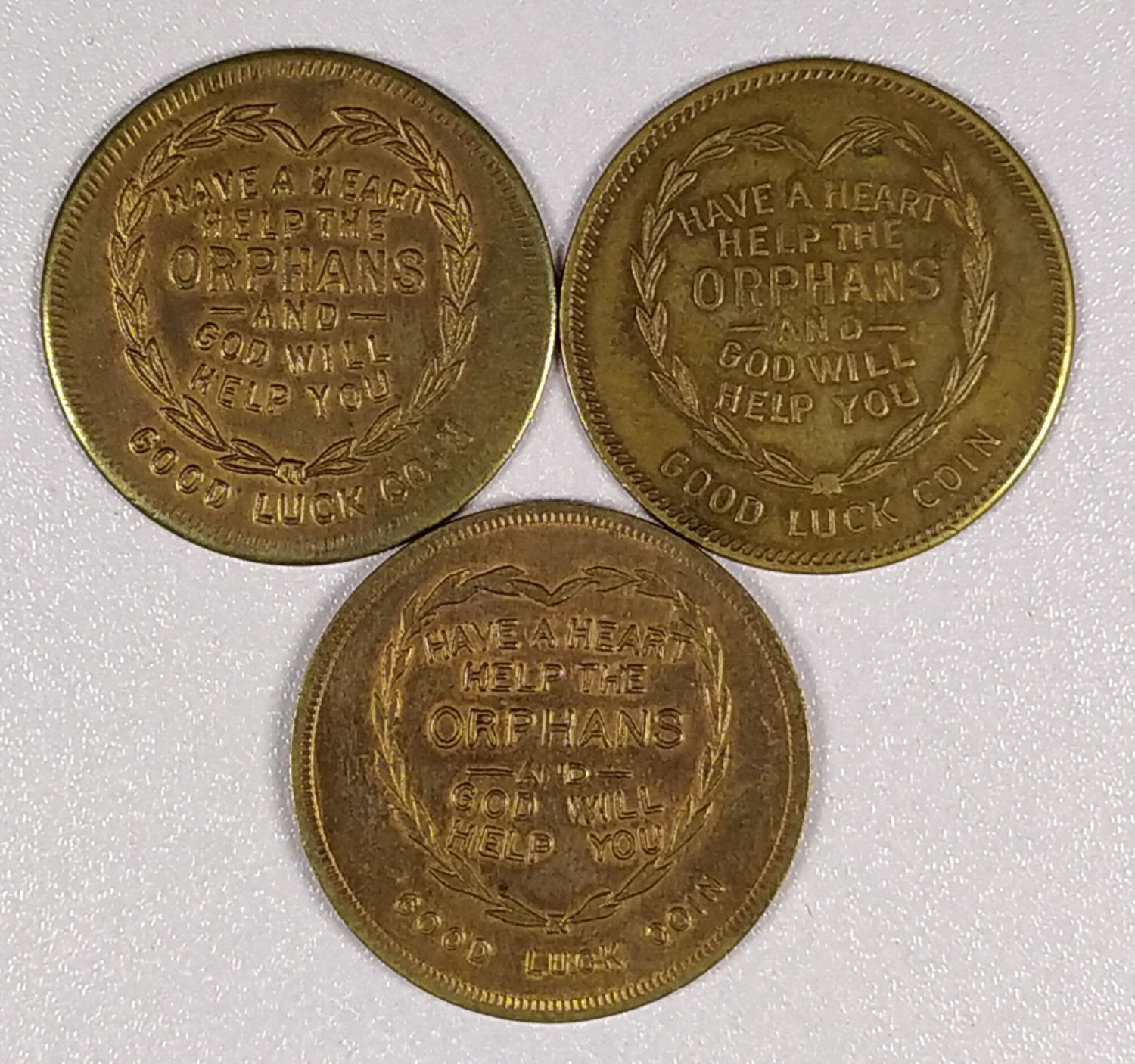 Lot of 3 donation coin - for the Infants Orphans - 1 1