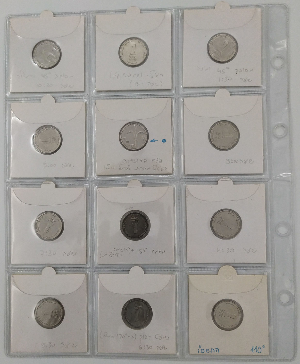 Israel - Error coins lot - "New shekel" - rotaded reverse".