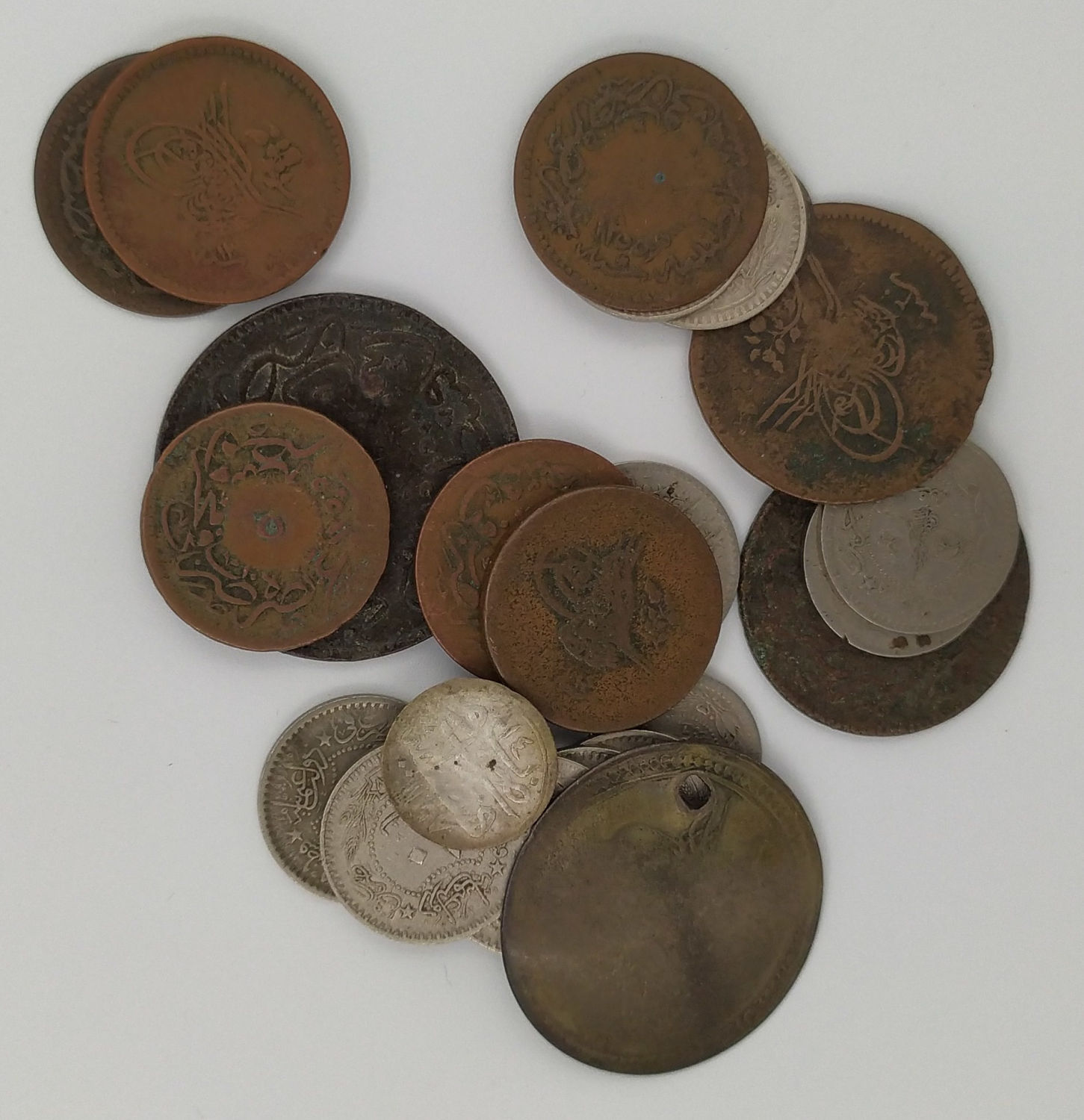 Turkey - Ottoman Empire - Lot 25 Bronze and Silver Coins - Different conditions