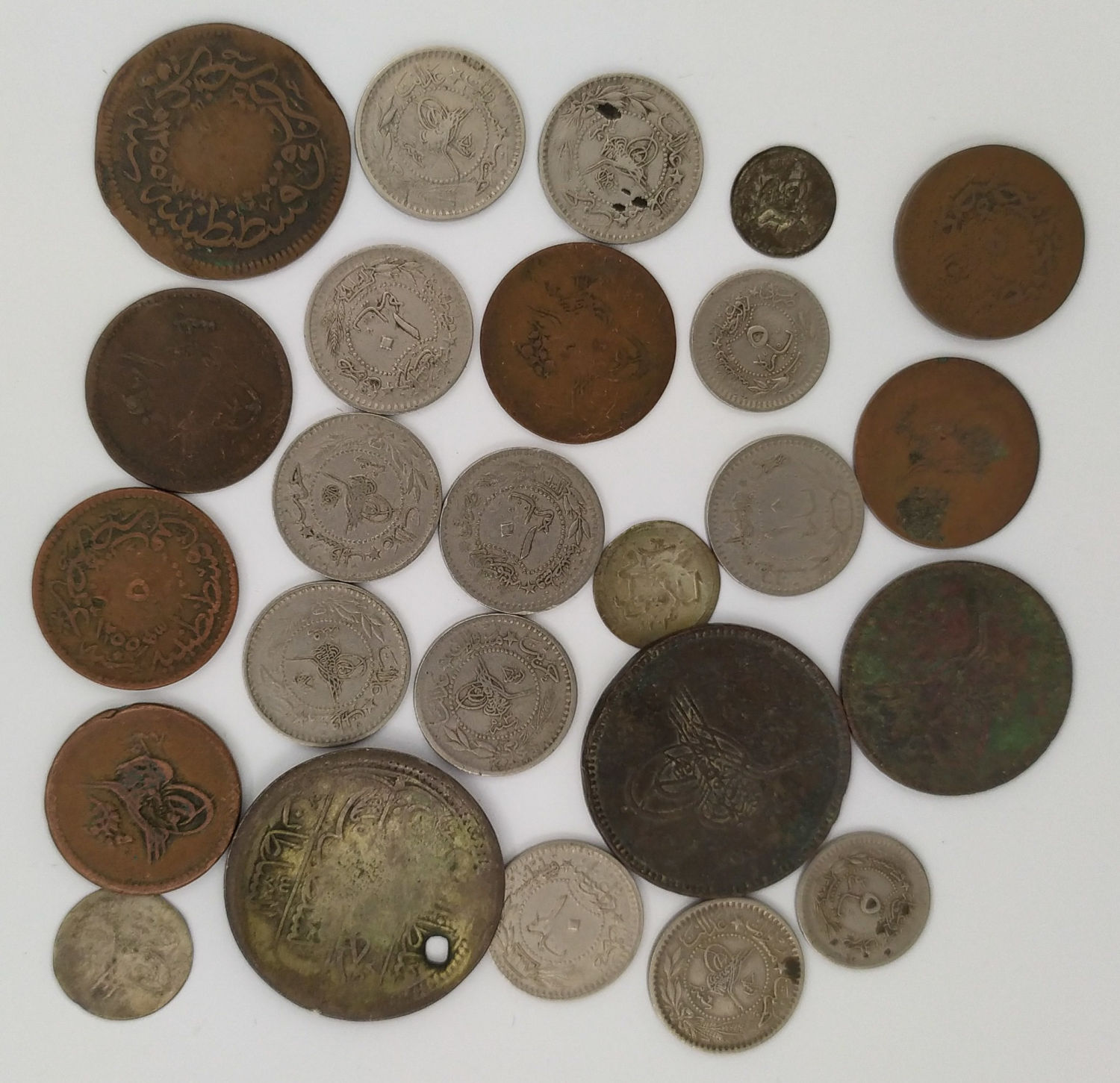 Turkey - Ottoman Empire - Lot 25 Bronze and Silver Coins - Different conditions - 1 2