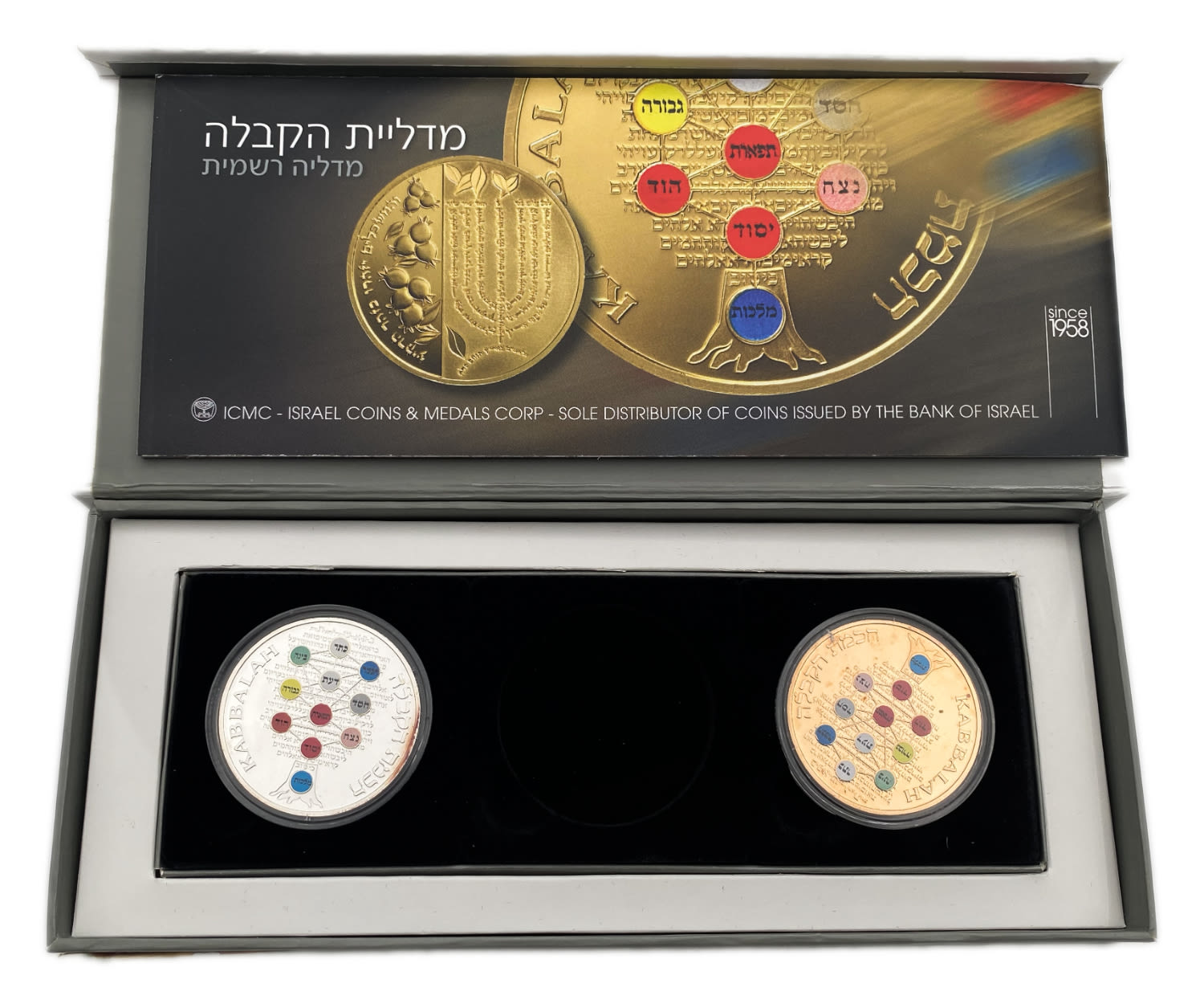 Medal - Pair of medals, Wisdom of Kabbalah - Rabbi Moshe Cordoviro (The Ramak)
Obverse: One side of ... - 1 3