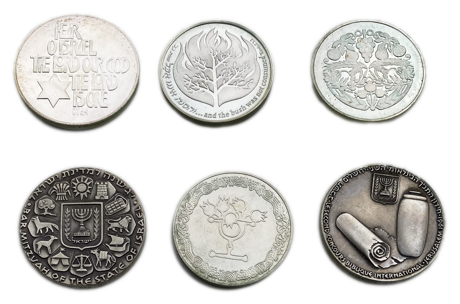 Israel - 6 silver medals of the government company for coins and medals - silver, 155g - 1 1