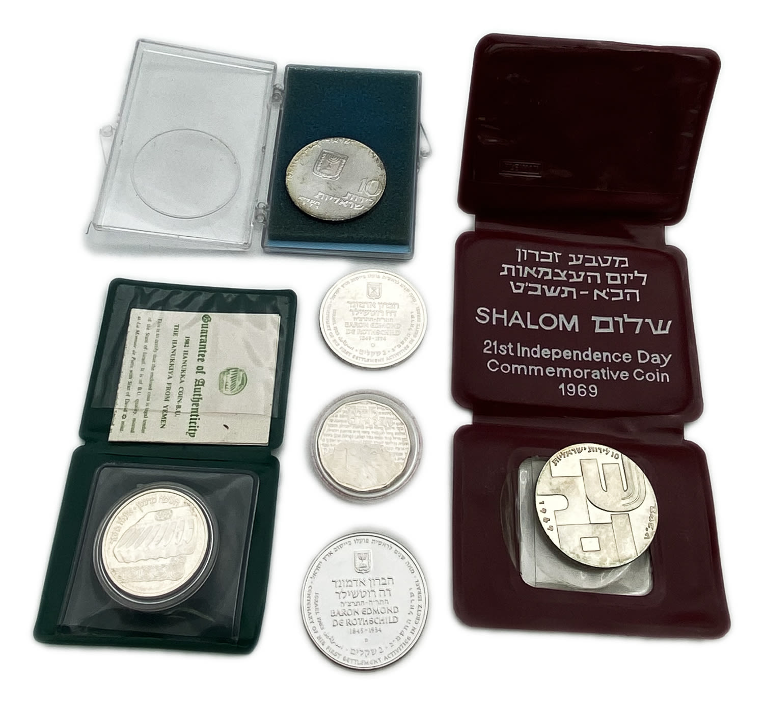 Israel - a collection of 6 different silver medals of the government company for coins and medals - silver - 1 1