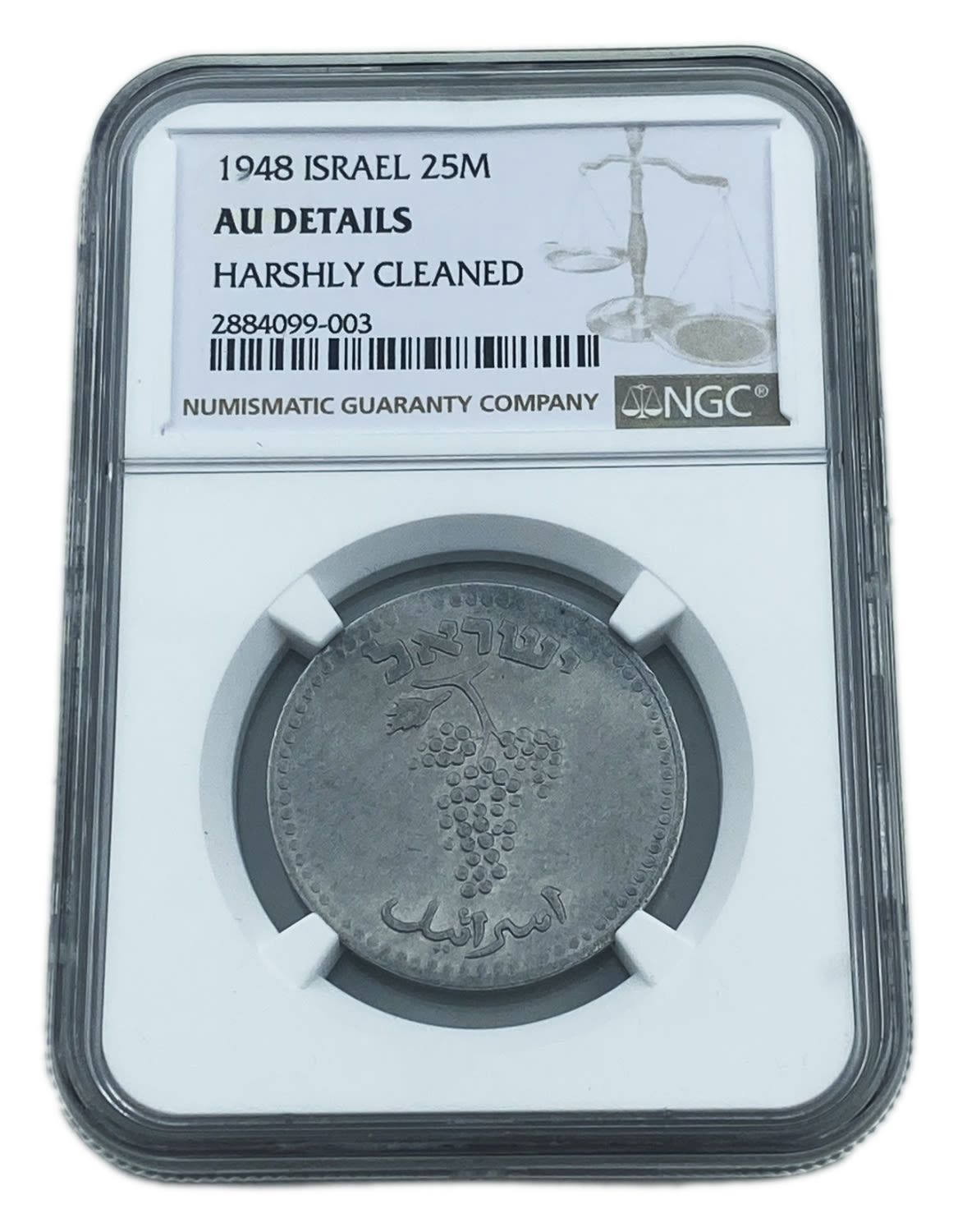Israel - 25 Mils 1948 - NGC AU DETAILS
After the establishment of the state in 1948, and until 1952 ... - 1 2