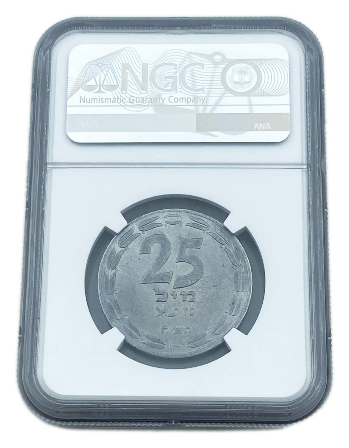 Israel - 25 Mils 1948 - NGC AU DETAILS
After the establishment of the state in 1948, and until 1952 ... - 1 3