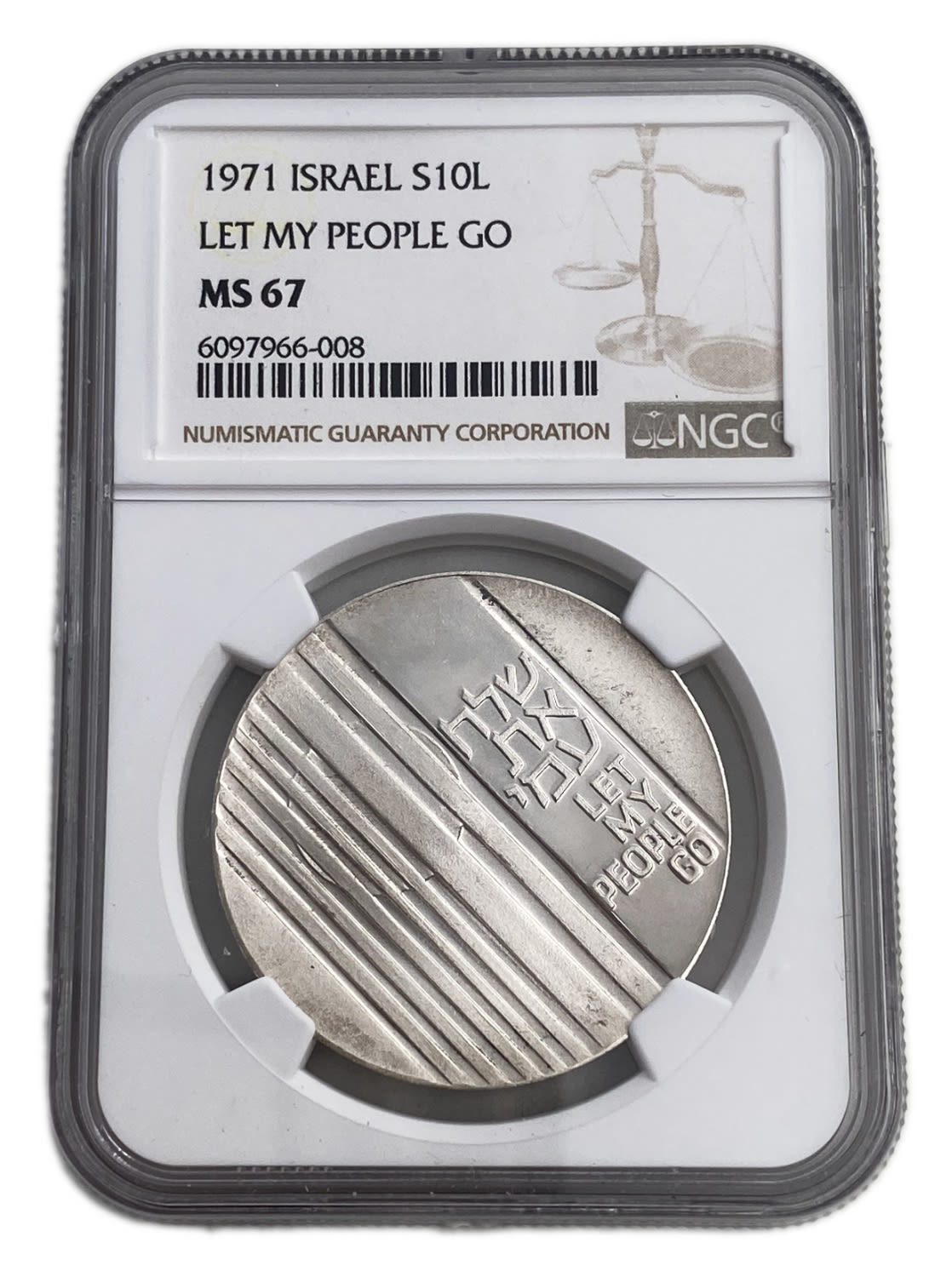 Israel - 10 Lirot 1971 - NGC MS 67 - ''Let My People Go''
Special Coin Issue 5731-1971
... - 1 2