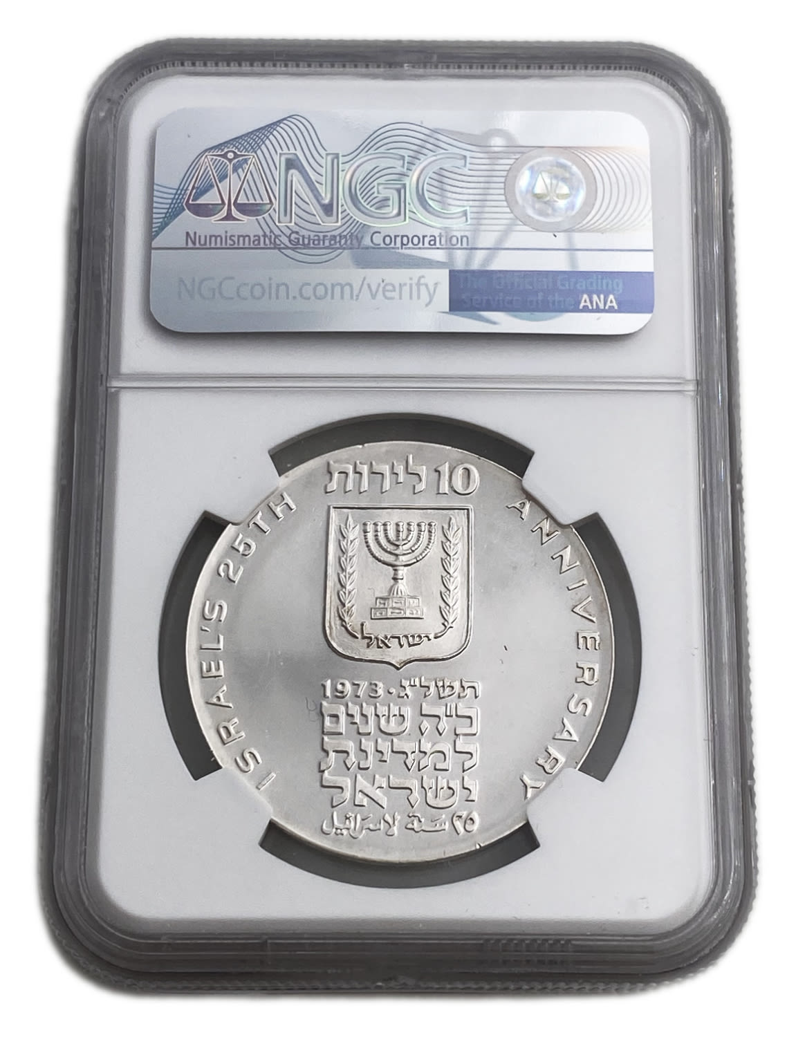 Israel - 10 Lirot 1973 - NGC PF 66 ULTRA CAMEO - Declaration of Independence 5733-1973
Israel's 25th ... - 1 3