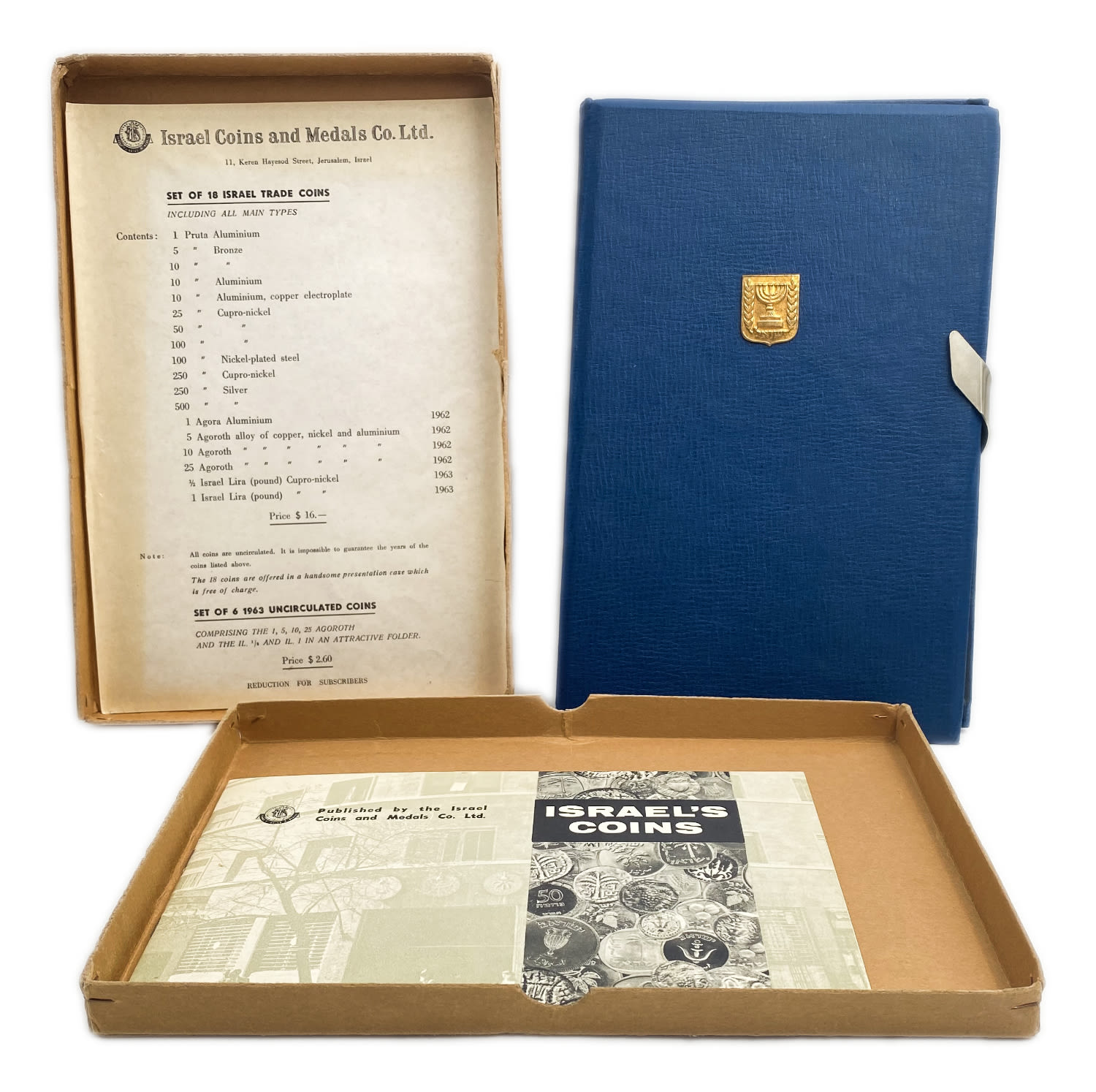 Israel - Pruta and Agora Coin set - 1962 - UNC - With the original case
Complete type set of 16 ... - 1 2