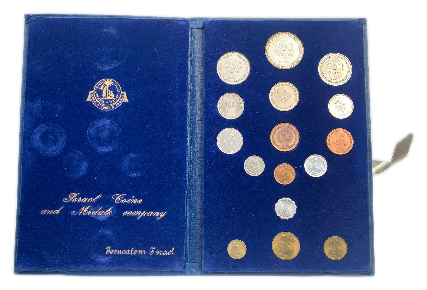 Israel - Pruta and Agora Coin set - 1962 - UNC - With the original case
Complete type set of 16 ... - 1 1