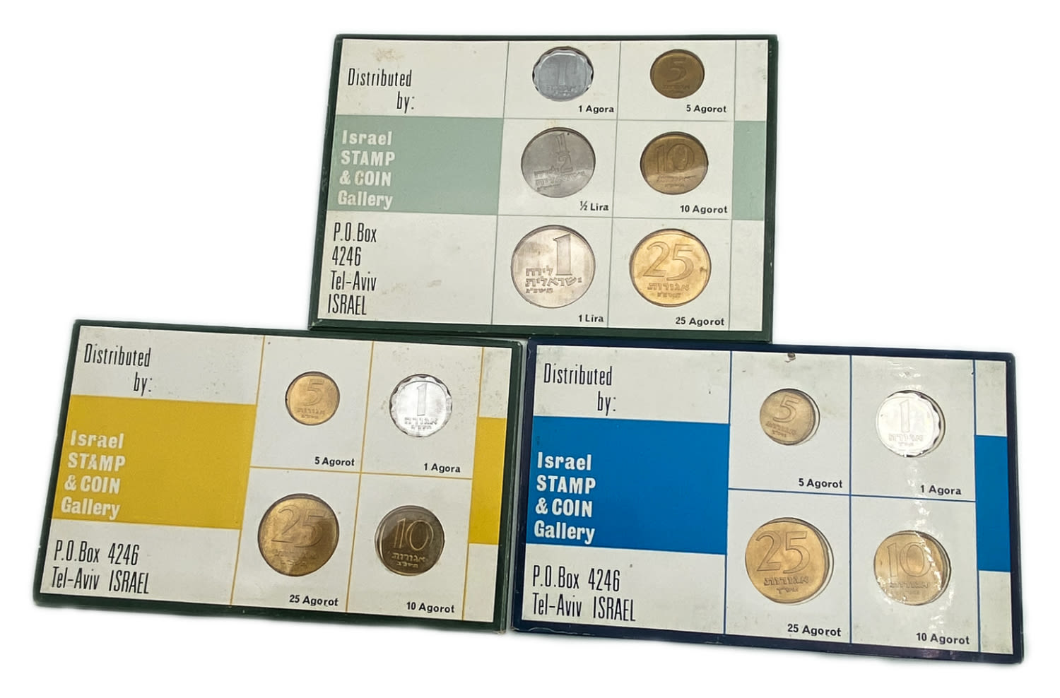 Israel - 3 sets of coins from the Lira series - The second series of coins of the State of Israel - 1, 5, 10, 25 ... - 1 0
