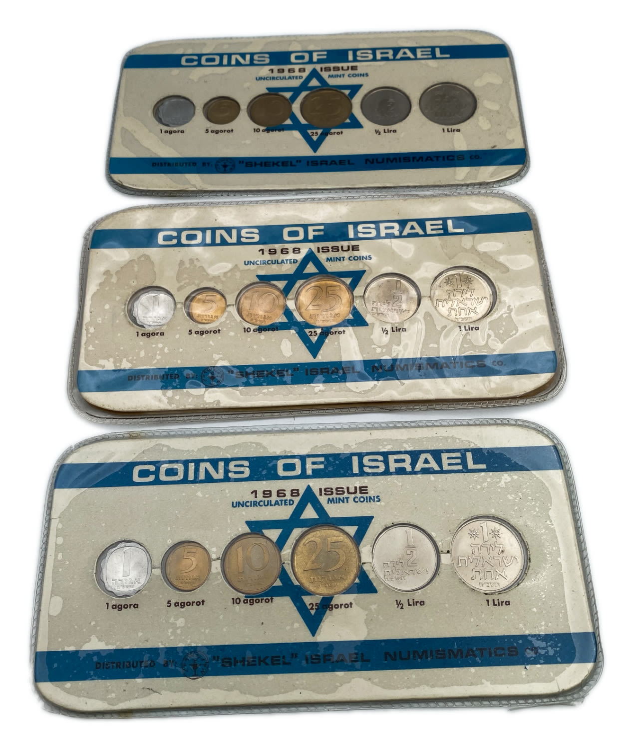 Israel - Collection of 3 sets of coins from the Lira period, 1968 - Apperantly were made privately to celebrate the ... - 1 0