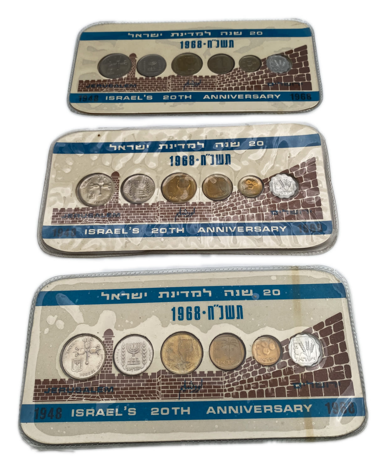 Israel - Collection of 3 sets of coins from the Lira period, 1968 - Apperantly were made privately to celebrate the ... - 1 1