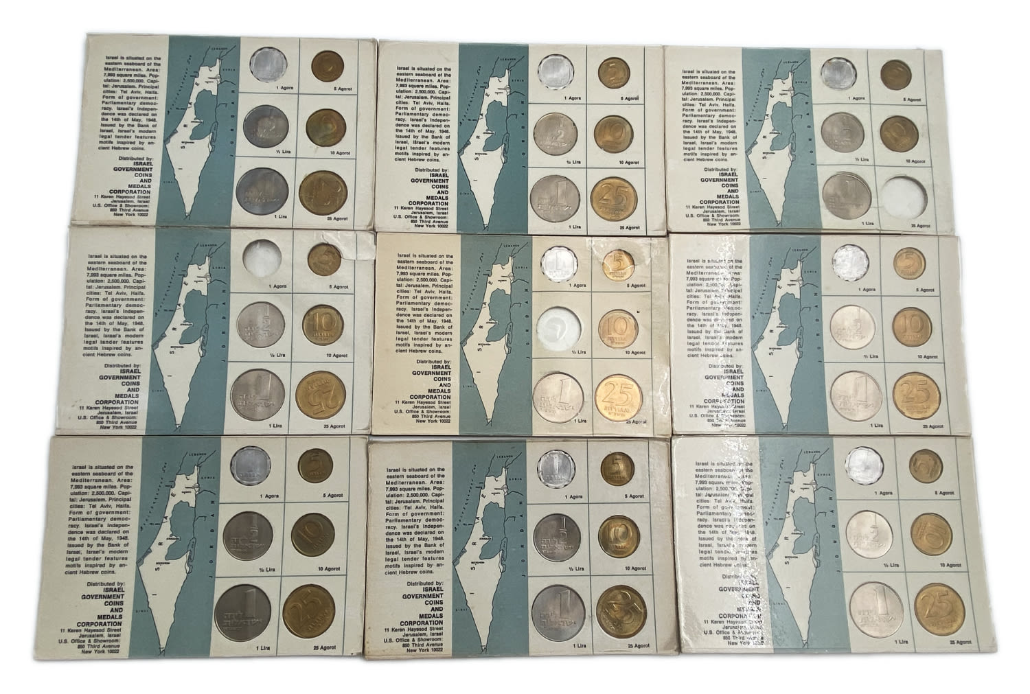 Israel - a collection of 17 sets of coins from the year 1965 - the lira series
Please note that 4 ... - 1 2