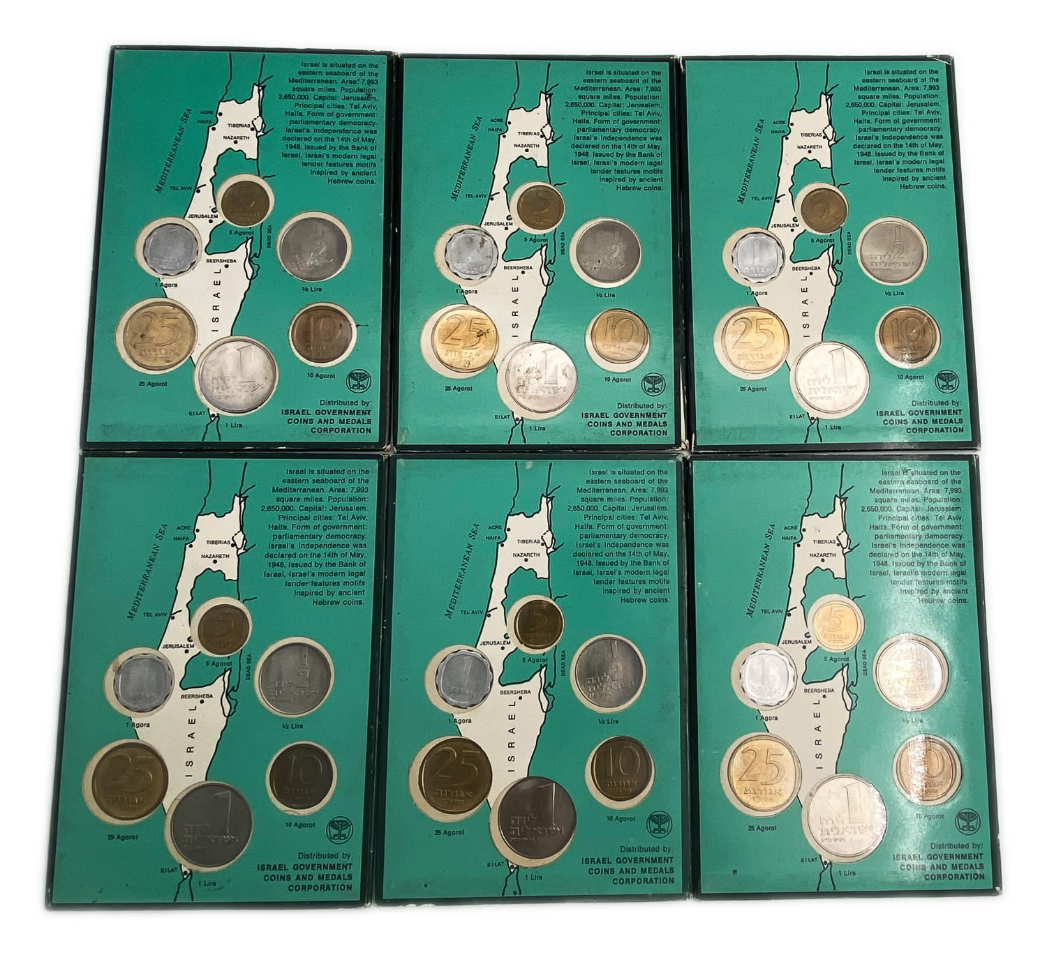 Israel - a collection of 15 sets of coins from the year 1967 - the lira series - 1 4