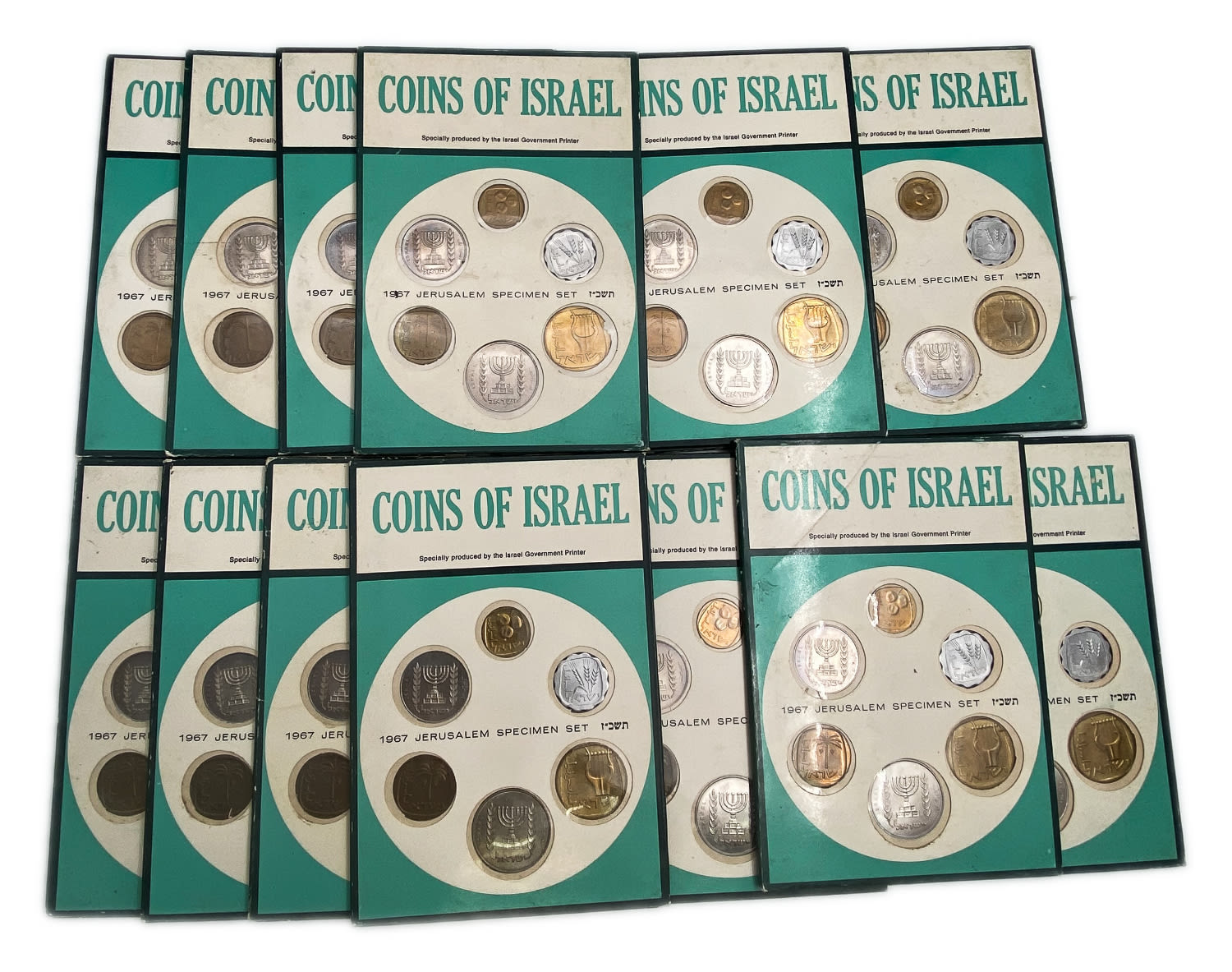 Israel - a collection of 15 sets of coins from the year 1967 - the lira series - 1 0
