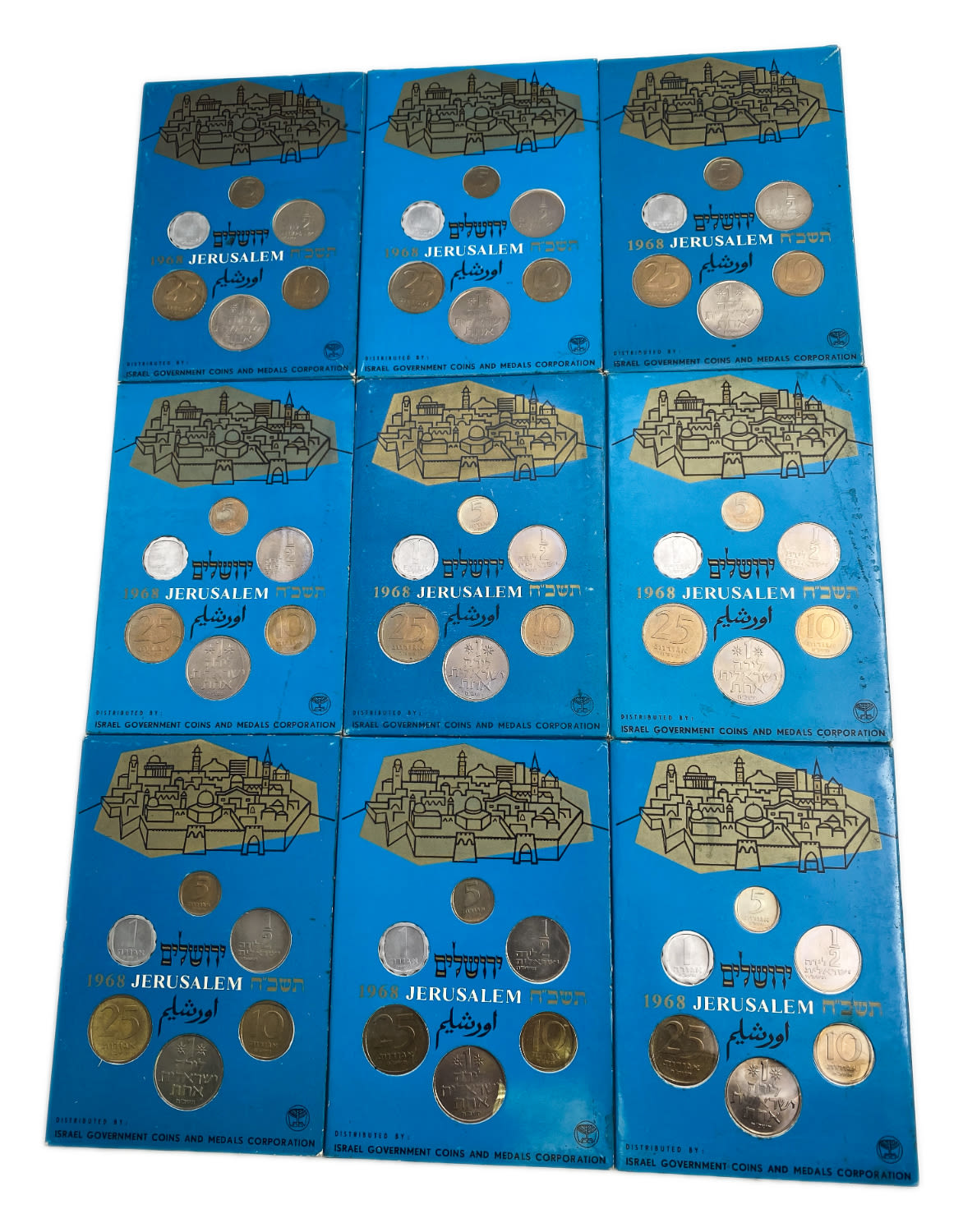 Israel - a collection of 9 sets of coins from the year 1968 - the lira series - 1 1