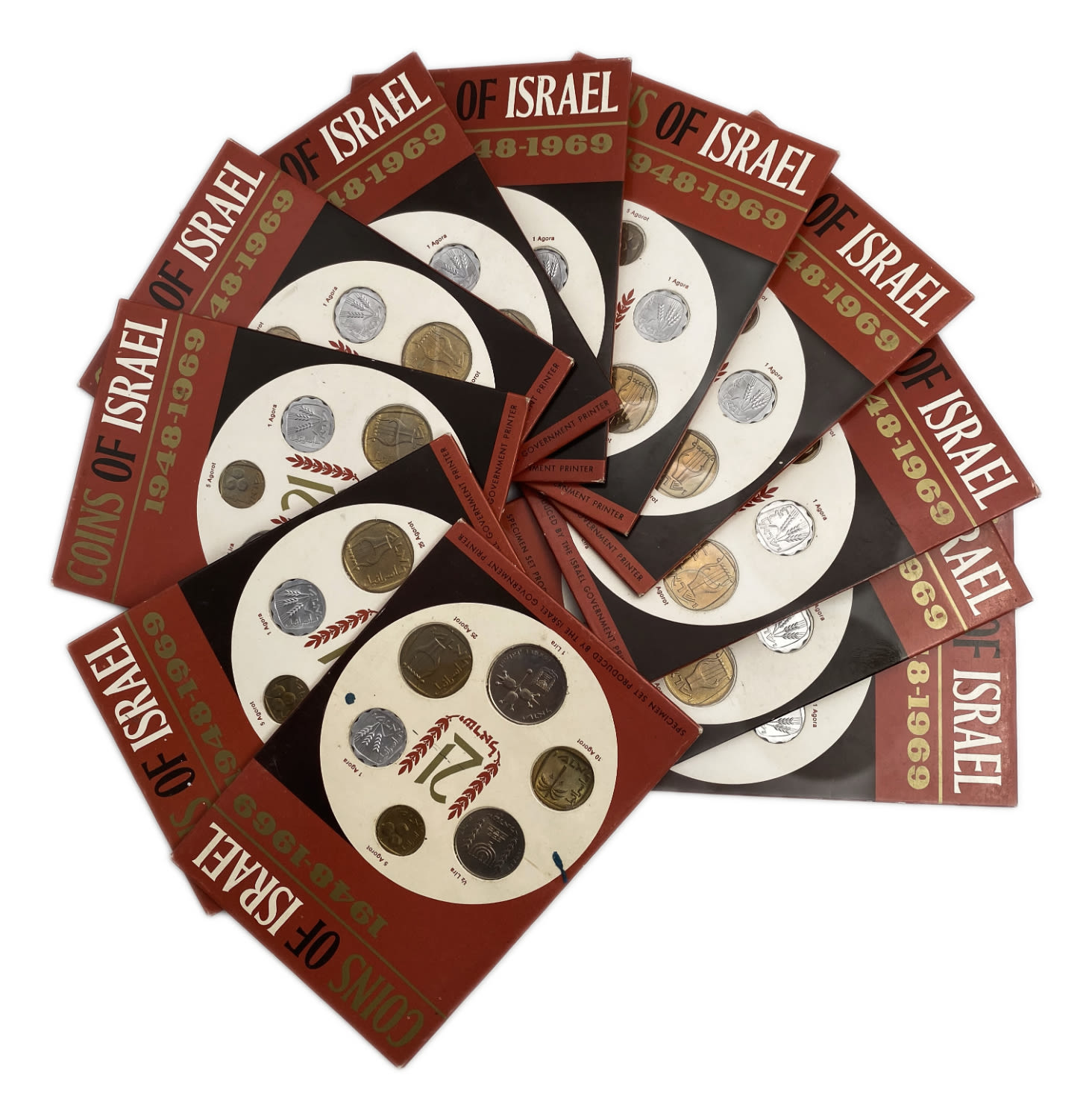 Israel - a collection of 11 sets of coins from the year 1969 - the lira series - 1 0