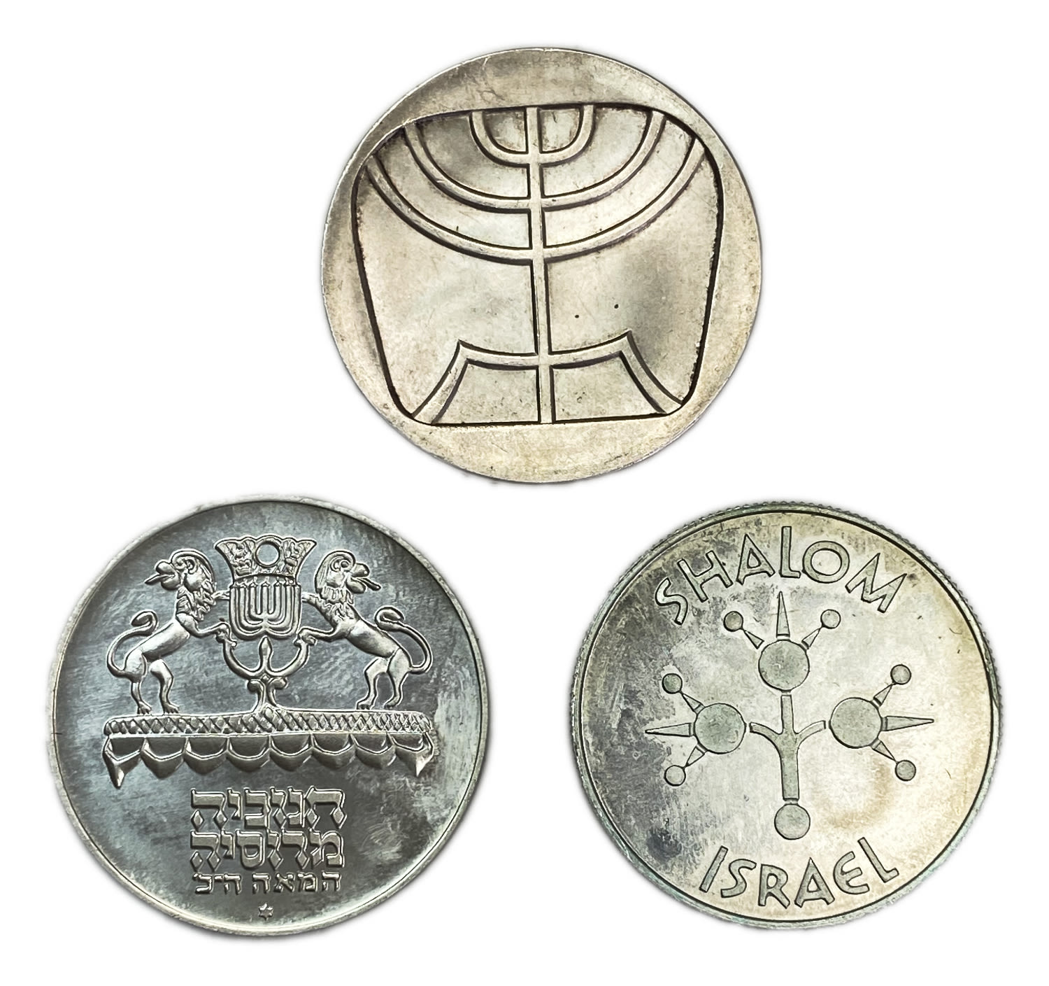 Israel - 3 silver medals of the government company for coins and medals and a private medal - silver - 1 0