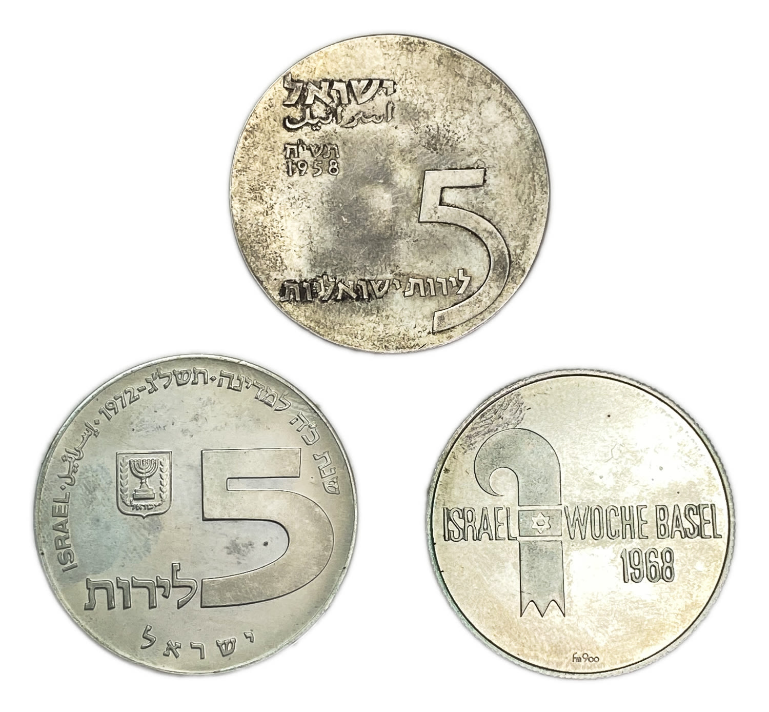 Israel - 3 silver medals of the government company for coins and medals and a private medal - silver - 1 1
