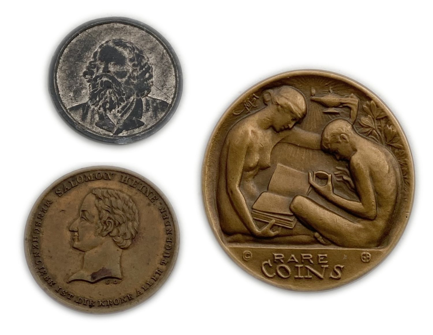 Judaica / Zionisim - 3 medals of Solomon Heine, Louis Silbermann, Guttag Bros - 1841, 1891-2, 1950' - 1 0