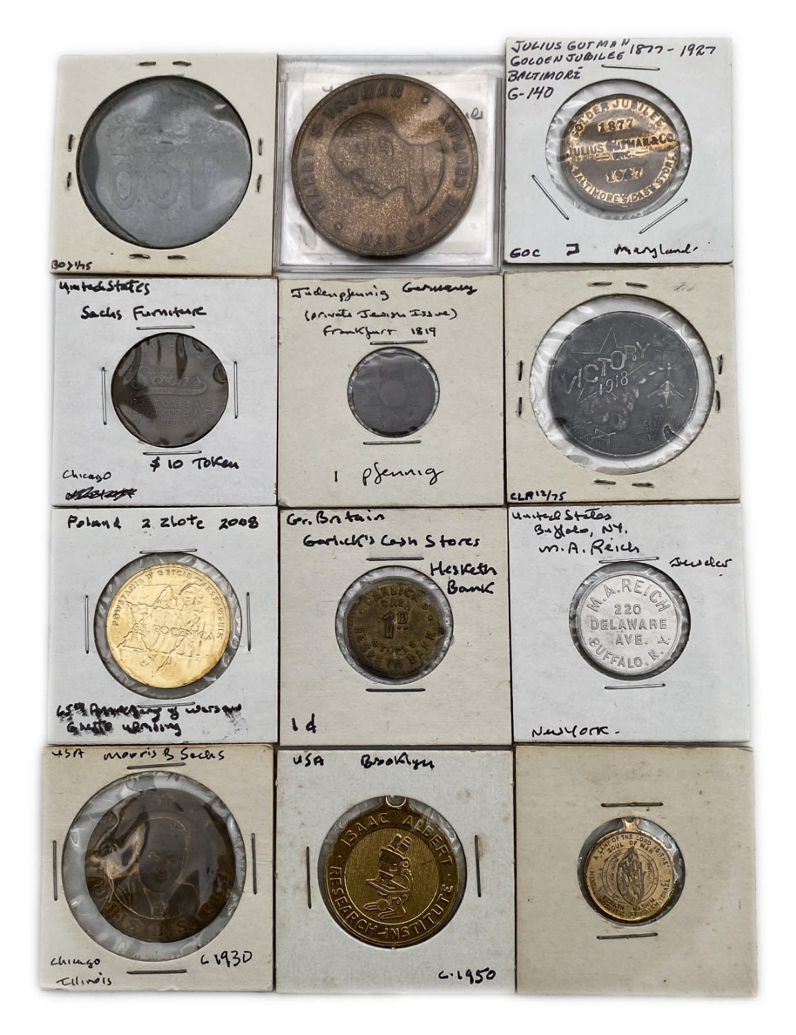 JUdaica / Zionisim - Lot of 12 tokens and medals, Jewish subjects - 1 0