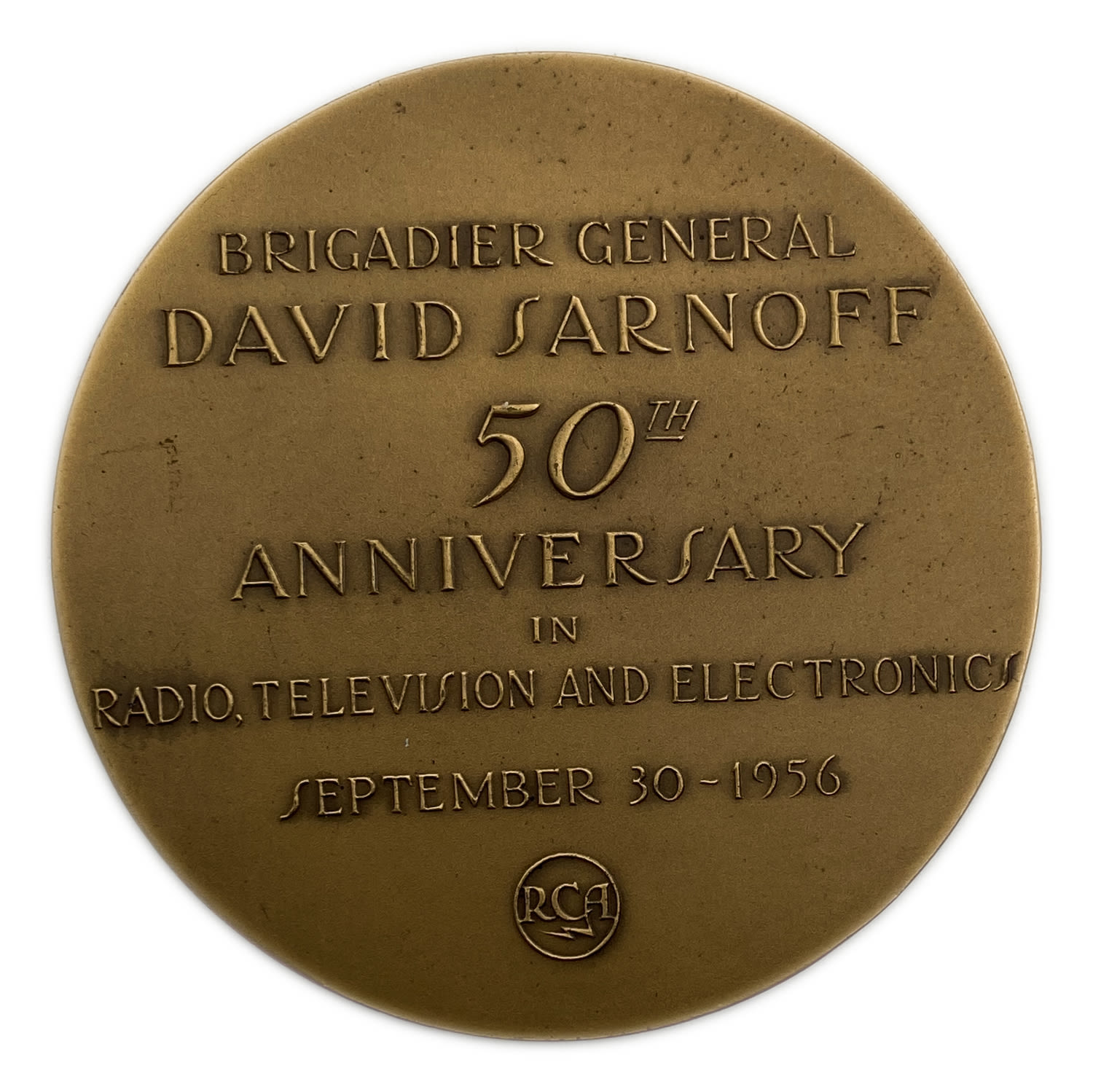 Judaica / Zionism - David Sarnoff medal commemorating the anniversary of his involvement in the media - 1955 ... - 1 1