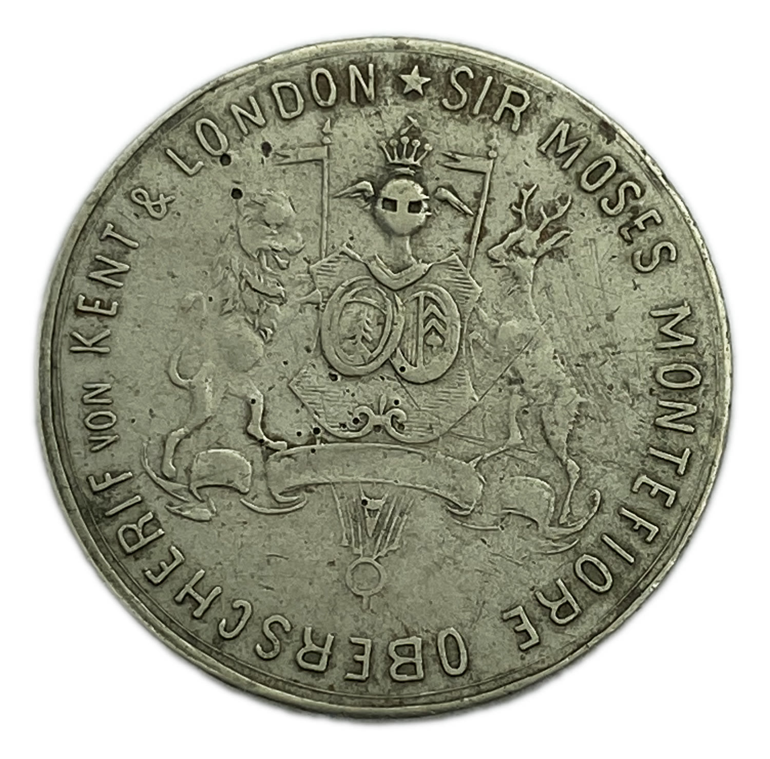 Judaica / Zionism - Medal made in honor of Moshe (Moses) Montefiore, London, England - Rare - 1880' - 18.8g ... - 1 1