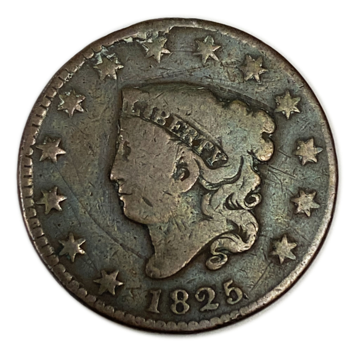 USA - 1 Cent 1825 - "Liberty Head / Matron Head" - F-VF - 1 0