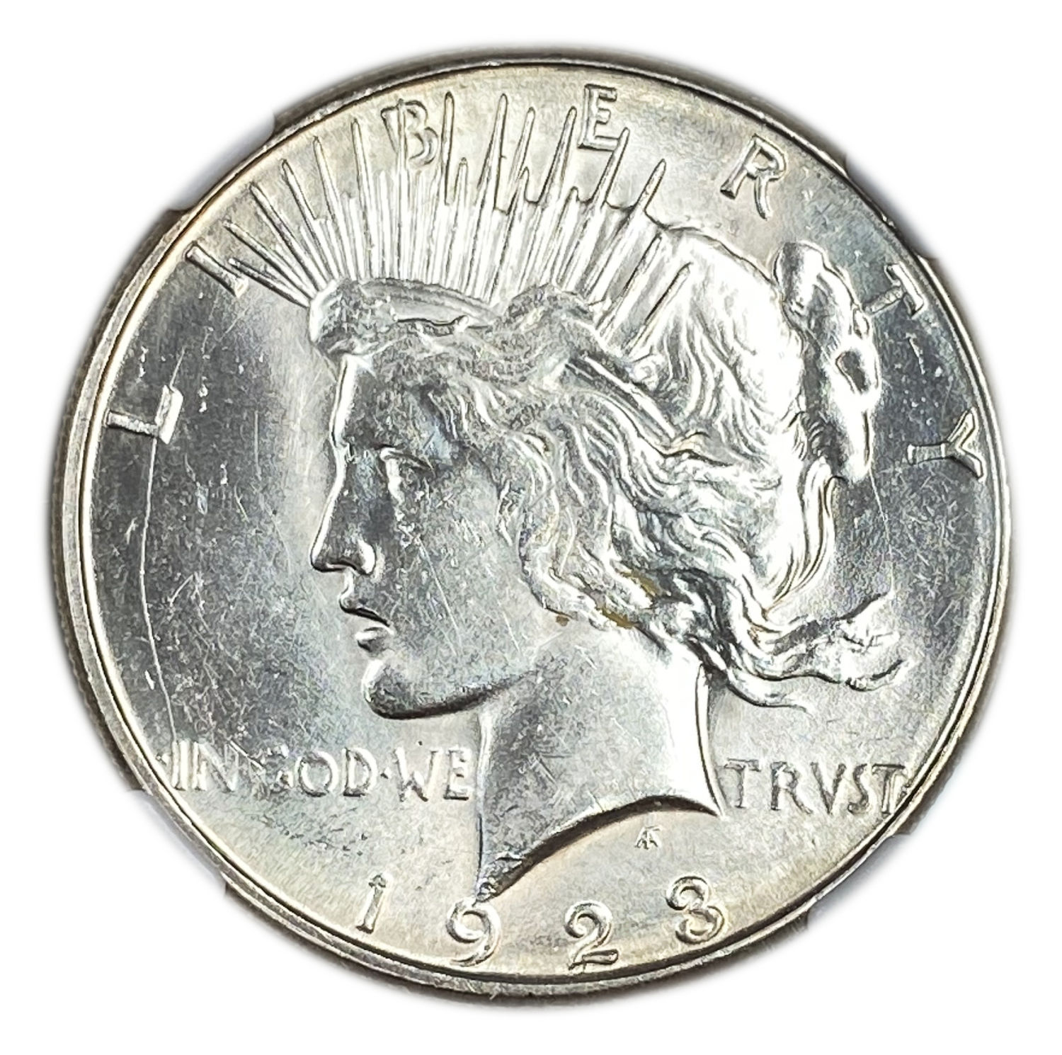 USA - 1 Dollar 1923 - NGC UNC DETAILS
Face: "IN GOD WE TRVST" / "LIBERTY"
Back: "E ... - 1 0