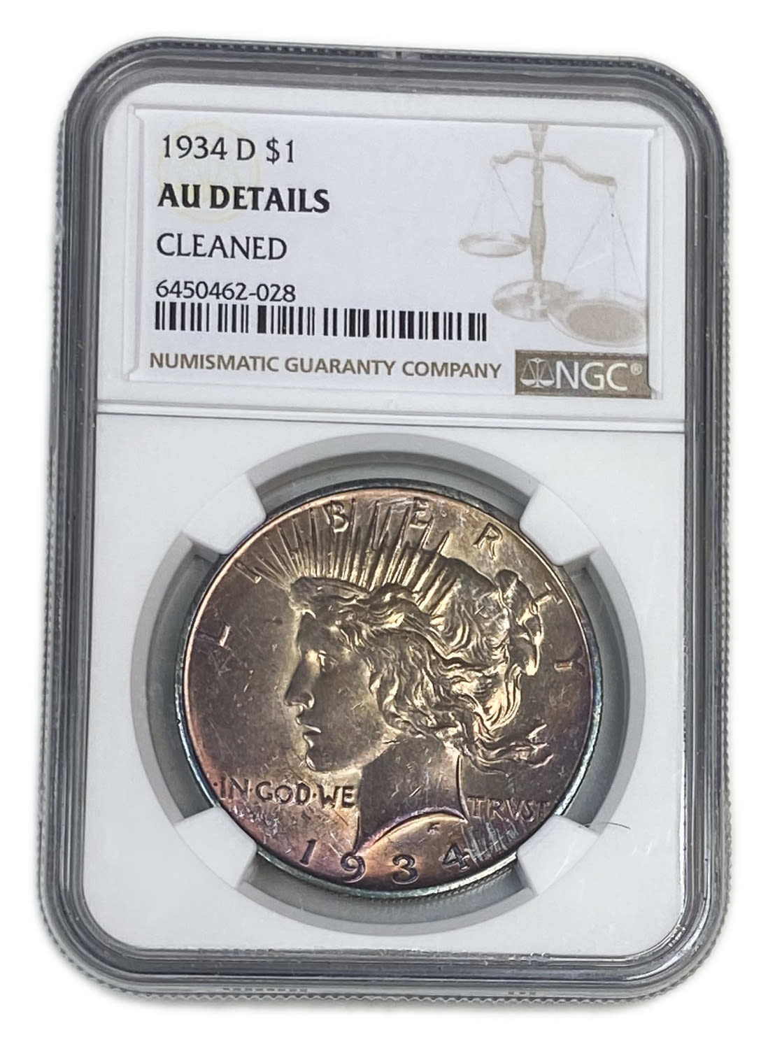 USA - 1 Dollar 1934 D - NGC AU DETAILS - Silver
Face: "IN GOD WE TRVST" / "LIBERTY"
... - 1 2