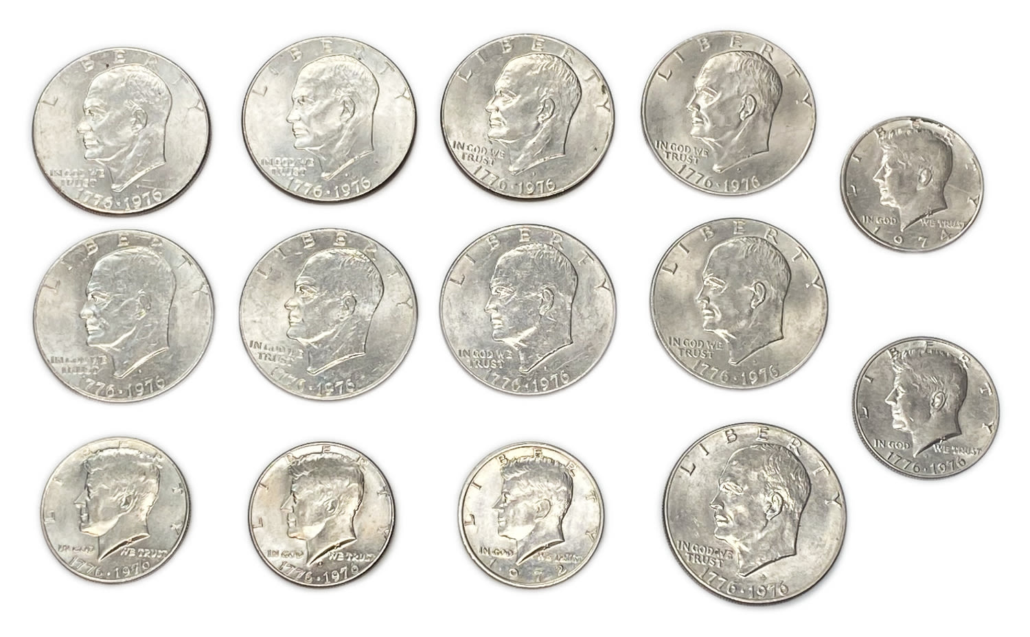 USA - Group of 30 1/2 and 1 dollar coins - 1970's - Copper-Nickel - 1 3