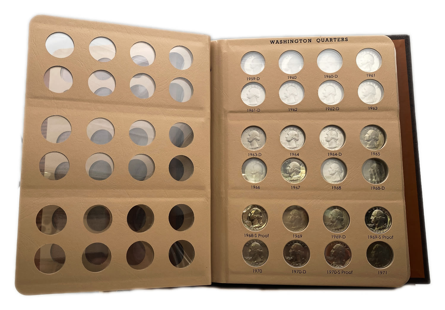 USA - 73 coins of 25 cent 1932-1998 - Are in an album of the Dansco company - Almost all coins are in UNC condition - 1 8