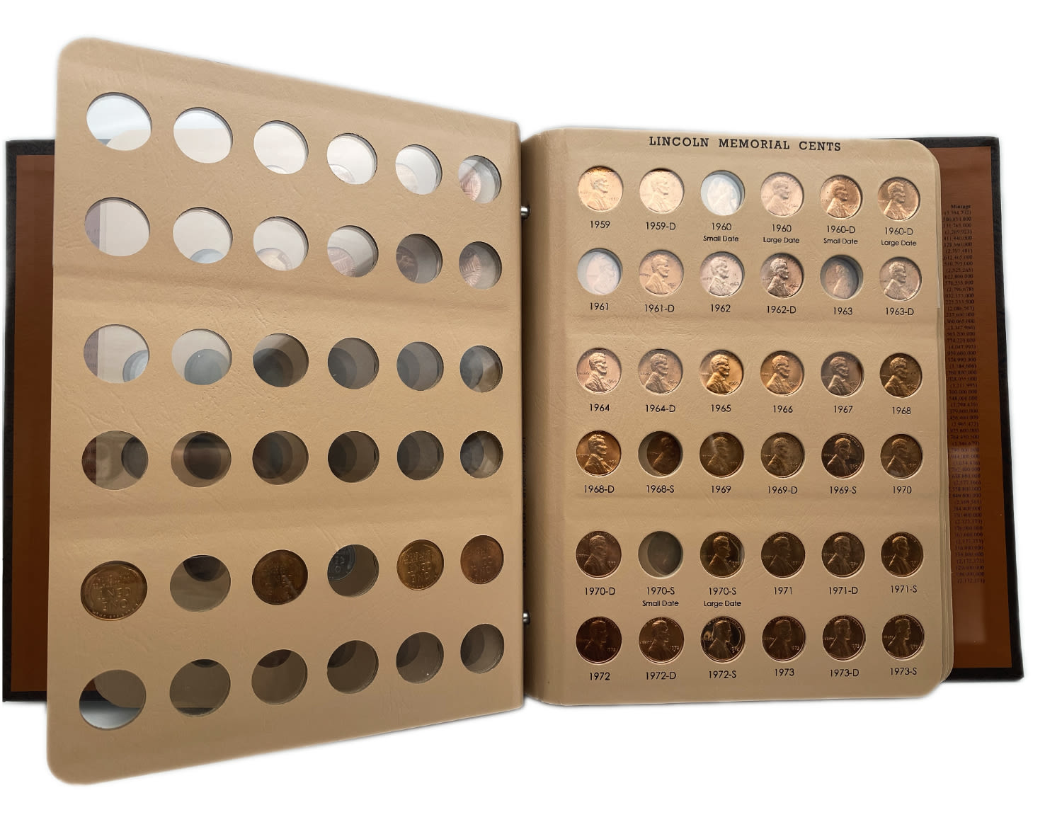USA - 154 coins 1 cent 1909-2009 - Are in an album of the Dansco company - Almost all coins are in UNC condition - 1 8